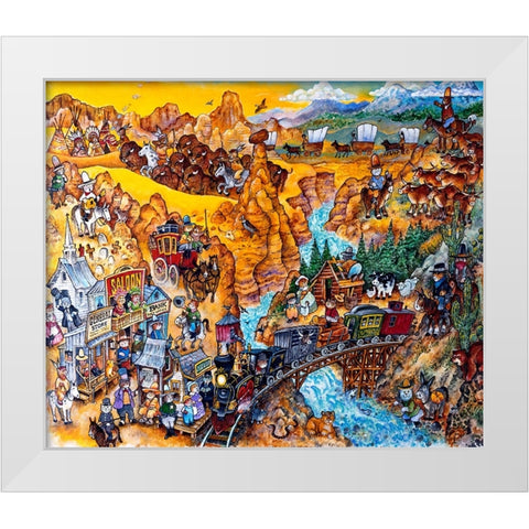 How The West Was Won White Modern Wood Framed Art Print by Bell, Bill