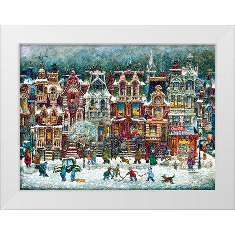 Montreal Winter White Modern Wood Framed Art Print by Bell, Bill
