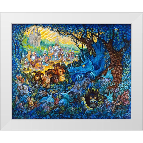 In Search Of The Blue Dragon White Modern Wood Framed Art Print by Bell, Bill