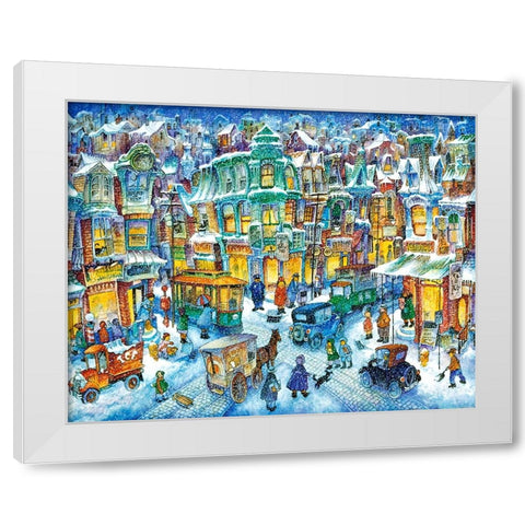 Old City Snow White Modern Wood Framed Art Print by Bell, Bill