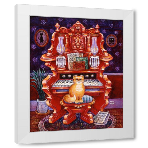 Malcolm W/ Organ White Modern Wood Framed Art Print by Bell, Bill