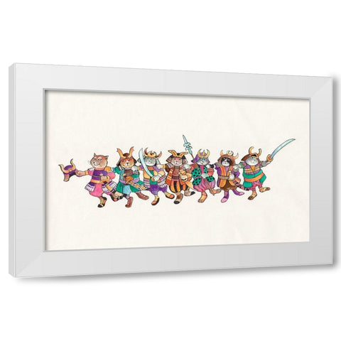 26A - Samurai White Modern Wood Framed Art Print by Bell, Bill