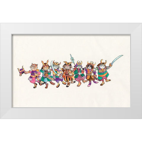 26A - Samurai White Modern Wood Framed Art Print by Bell, Bill