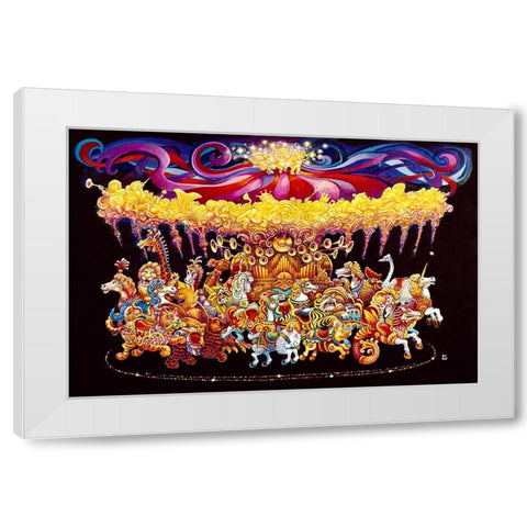 Velvet Carousel White Modern Wood Framed Art Print by Bell, Bill