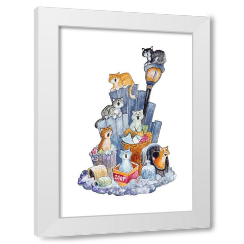 The Singing Seven White Modern Wood Framed Art Print by Bell, Bill