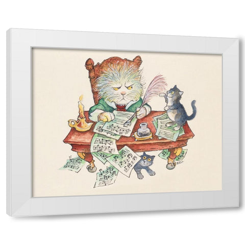 The Musician White Modern Wood Framed Art Print by Bell, Bill