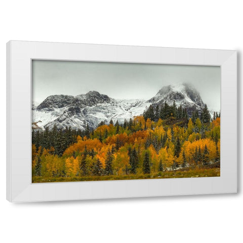 A Rocky Mountain Autumn White Modern Wood Framed Art Print by Sherrell, Bill