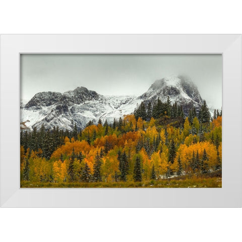 A Rocky Mountain Autumn White Modern Wood Framed Art Print by Sherrell, Bill