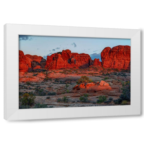 Glowing Rocks White Modern Wood Framed Art Print by Sherrell, Bill