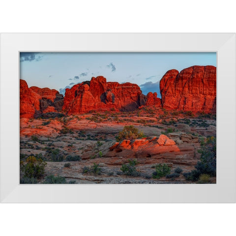 Glowing Rocks White Modern Wood Framed Art Print by Sherrell, Bill