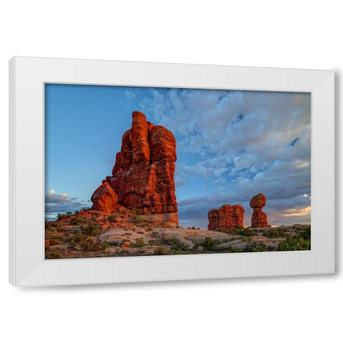 Watchful Towers At Sunset White Modern Wood Framed Art Print by Sherrell, Bill