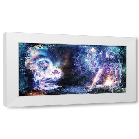 Shoulders And Giants White Modern Wood Framed Art Print by Gray, Cameron