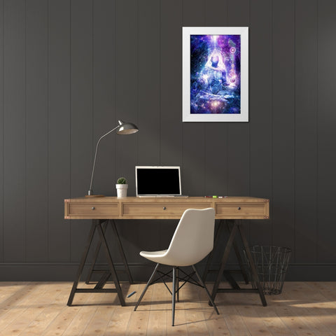 Mind Of Light White Modern Wood Framed Art Print by Gray, Cameron