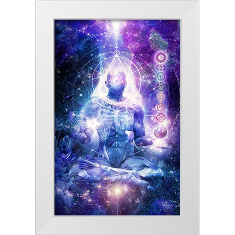 Mind Of Light White Modern Wood Framed Art Print by Gray, Cameron