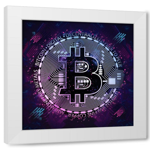 Bitcoin 1 White Modern Wood Framed Art Print by Gray, Cameron