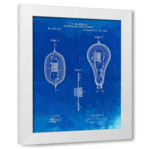 PP889-Faded Blueprint Ibanez Pro 540RBB Electric Guitar Patent Poster White Modern Wood Framed Art Print by Borders, Cole