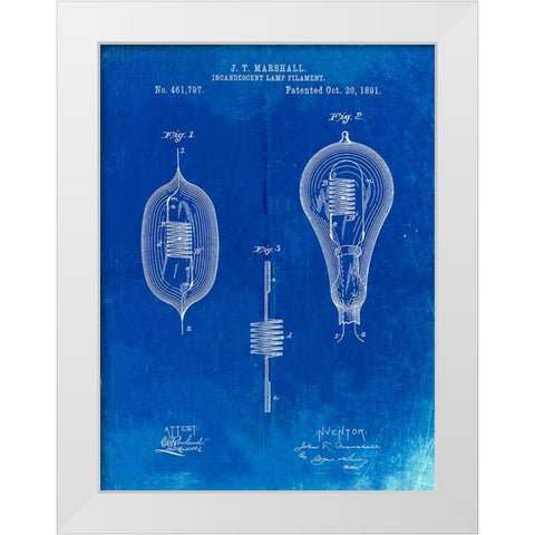 PP889-Faded Blueprint Ibanez Pro 540RBB Electric Guitar Patent Poster White Modern Wood Framed Art Print by Borders, Cole