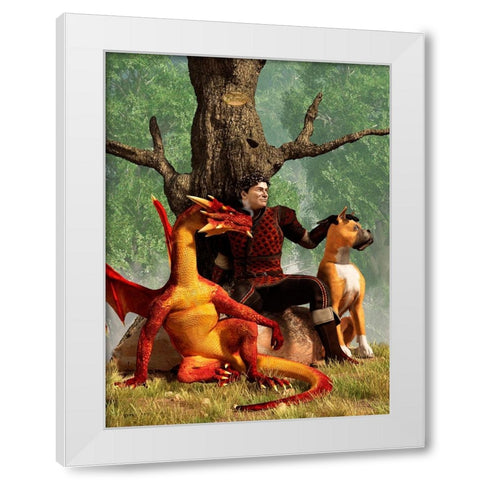 The Courageous Hunters White Modern Wood Framed Art Print by Eskridge, Daniel