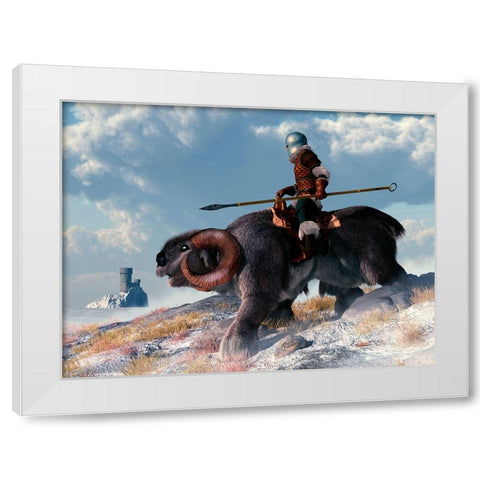 Winter Warrior White Modern Wood Framed Art Print by Eskridge, Daniel