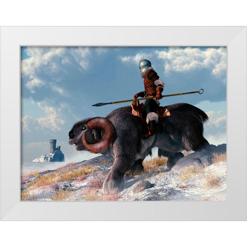 Winter Warrior White Modern Wood Framed Art Print by Eskridge, Daniel