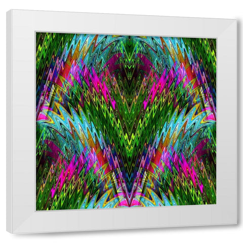 Garden Party White Modern Wood Framed Art Print by Manlove, David