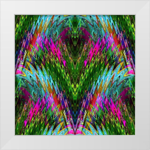 Garden Party White Modern Wood Framed Art Print by Manlove, David