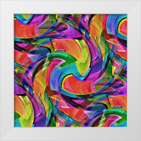 Graffiti Crazy White Modern Wood Framed Art Print by Manlove, David