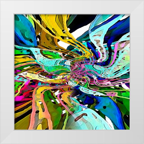 String Theory White Modern Wood Framed Art Print by Manlove, David