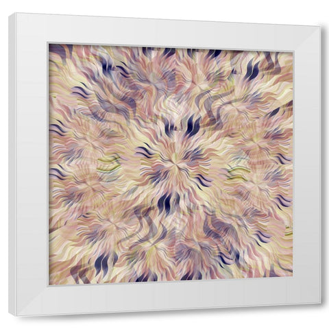 Reverse Sea Floral Radial White Modern Wood Framed Art Print by Manlove, David