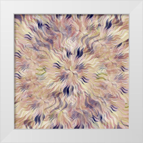 Reverse Sea Floral Radial White Modern Wood Framed Art Print by Manlove, David
