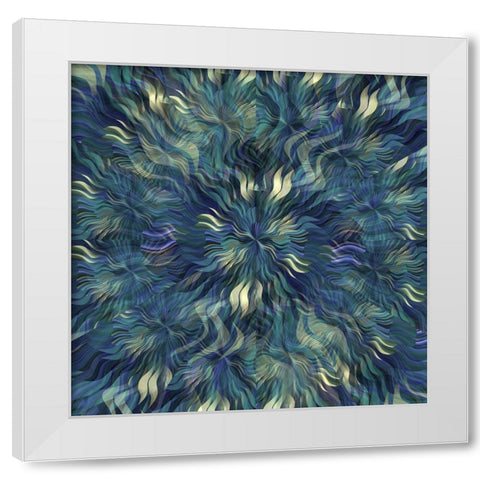 Sea Floral Radial White Modern Wood Framed Art Print by Manlove, David