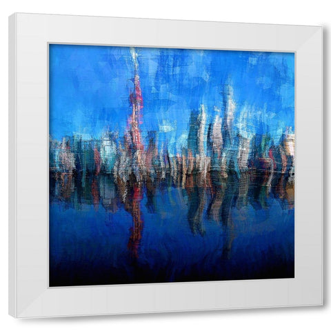 Shanghai White Modern Wood Framed Art Print by Manlove, David