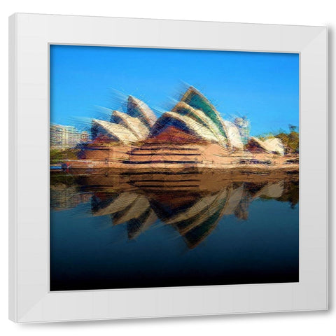 Sydney Opera House White Modern Wood Framed Art Print by Manlove, David