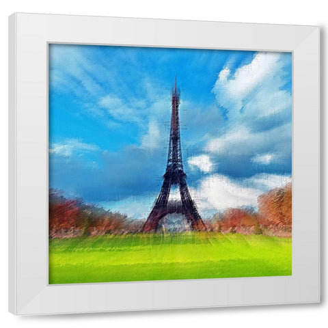 Eiffle Tower White Modern Wood Framed Art Print by Manlove, David