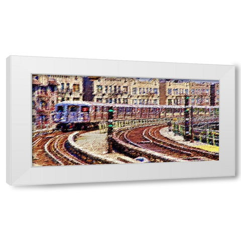 NYCT White Modern Wood Framed Art Print by Manlove, David