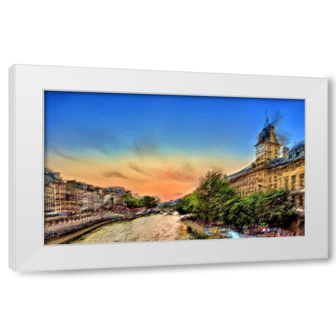 River Seine A White Modern Wood Framed Art Print by Manlove, David