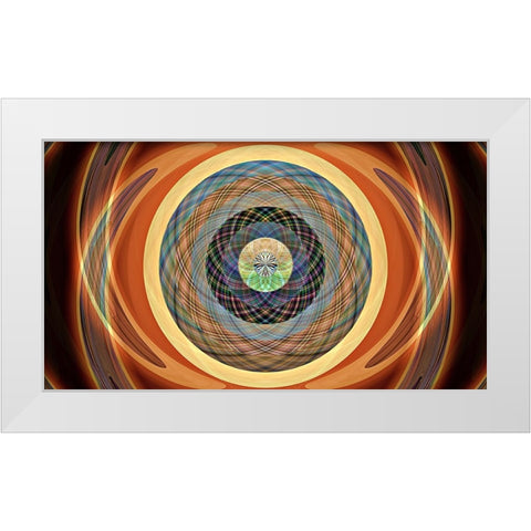 Round Table Sun Whirl X White Modern Wood Framed Art Print by Manlove, David