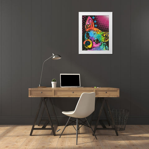 Huh? White Modern Wood Framed Art Print by Dean Russo Collection