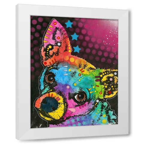 Huh? White Modern Wood Framed Art Print by Dean Russo Collection