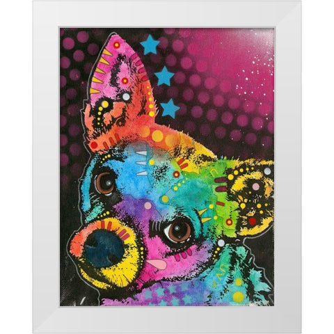 Huh? White Modern Wood Framed Art Print by Dean Russo Collection