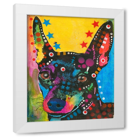 Portrait of a Pup White Modern Wood Framed Art Print by Dean Russo Collection