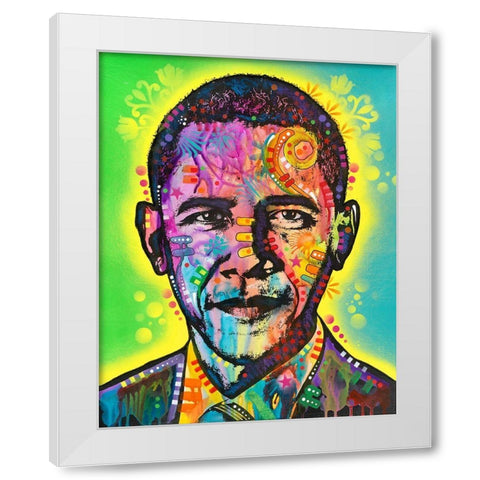 Obama White Modern Wood Framed Art Print by Dean Russo Collection