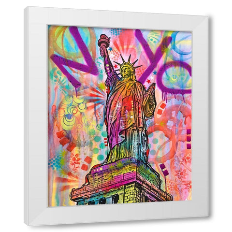 Liberty White Modern Wood Framed Art Print by Dean Russo Collection