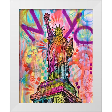Liberty White Modern Wood Framed Art Print by Dean Russo Collection