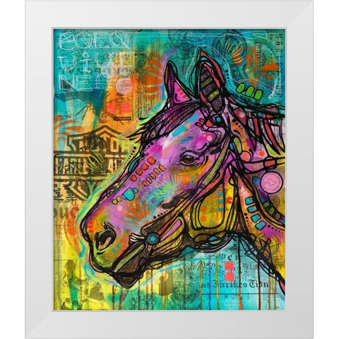 Horsepower White Modern Wood Framed Art Print by Dean Russo Collection
