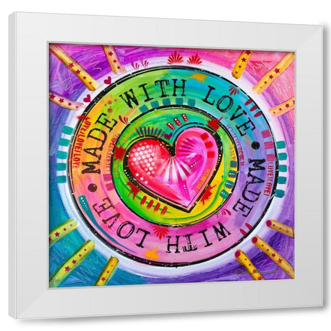 Made with Love White Modern Wood Framed Art Print by Dean Russo Collection