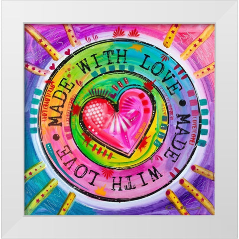 Made with Love White Modern Wood Framed Art Print by Dean Russo Collection