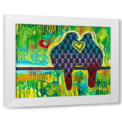 Love Together White Modern Wood Framed Art Print by Dean Russo Collection