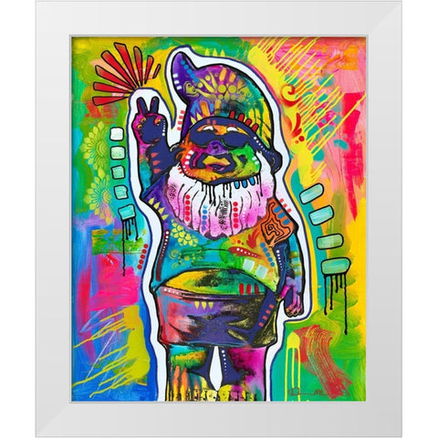 Gnome White Modern Wood Framed Art Print by Dean Russo Collection