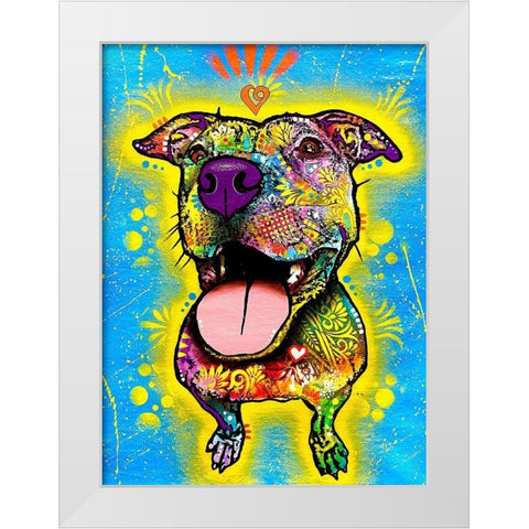 Laughter White Modern Wood Framed Art Print by Dean Russo Collection